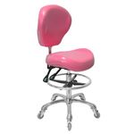 YXLLUX Adjustable Drafting Chair with Foot Rest Rolling Stool for Computer Desk Office Home Studio Dental Salon armless Leather Chairs-Pink.