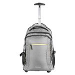 NOVEX Laptop Trolley Backpack Case | Laptop Rolling Soft Bags with 2 Wheels | 3 Compartments Travel Trolleys | Spinner Grey Bag, 15.6 - Inch, Polyester Water Resistant Luggage for Men & Women