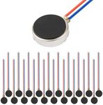 tatoko 20PCS 10mmx3mm Mini Vibration Motors DC 3V 12000rpm Flat Coin Button-Type Micro DC Vibrating Motor for Mobile Cell Phone Pager Tablet Household Appliances