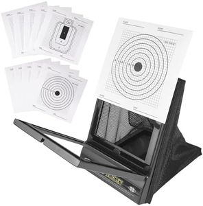 Airsoft Targets for Shooting, Reusable BB & Pellet Guns with Trap Net Catcher, Heavy-Duty Paper Sheets, Stand and Paper Training Target Easy to See Your Shots Land, for Indoor, Outdoor Ranges