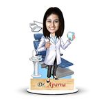 Foto Factory Gifts® Personalized Caricature Gifts for Lady Dentist Doctor (wooden_8 inch x 5 inch) CA0234