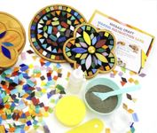 Lanyani 2 Sets of DIY Mosaic Craft Kits Mosaic Tiles Coaster Kit Make Your Own Mosaic Project Handmade Craft Set with Stained Glass Mosaic Tile Pieces for Decoration and Gift