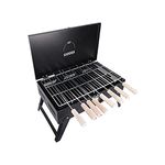 Gate Garden Briefcase Barbeque Grill (8 Skewers, Black) | Tandoor Barbeque Chicken Grill Set With Skewers and Charcoal Tray | Outdoor Barbeque Grill Kit | Portable and Foldable Chicken Charcoal Grill