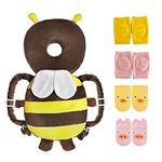 Marribol Baby Pads for Crawling, Safety Pad Cushion Adjustable Backpack, Baby Back Safety for Walking & Crawling, Brown Bee