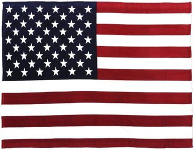 Oversized USA Flag Fleece Throw Blanket, 60 inch x 80 inch Red/White/Blue