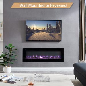 FlameKo Wilton 50" Electric Fireplace – Wall Mounted Heater