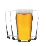 Rink Drink 4 Piece Classic Beer Glasses Set - Nonic No Nick Pub Bar Lager Pint Glass - 570ml