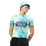 Free Authority Star Wars Printed Regular Fit Teal Cotton Men T-Shirt