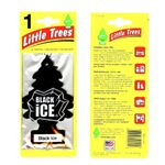 LITTLE TREES Car Air Freshener | Hanging Paper Tree For Home Or Car | Black Ice | 3 Pack, Solid