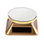 KRESHU 360° Rotating Solar Display Stand | Smart Turntable Jewelry Ring Bracelet Watch Phone Holder, ABS Plastic Body, Golden (1-Pcs)