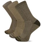 Merrell mens 3 Pack Performance Cushion Hiker Crew Hiking Socks, Olive Assorted, One Size US