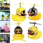 Pack of 4 Bicycle Squeaky Duck with Helmet | The Cute Bicycle Horn with Helmet and Propeller | Squeaky Duck Bicycle - for Children | Duck with Helmet | Rubber Bike Decoration | Gift for Christmas,