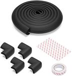 Navaris Edge + 4 Corner Protector Black - Safety Foam Corners and Edges - Edge Protector - 3.5mm x 3m Long Corner and Sharp Edge Protectors for The Home