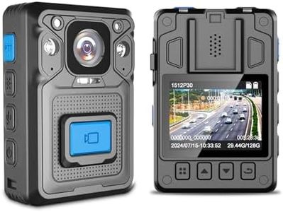 TAMEIVISUA KP22 128GB 2K Body Cameras,1512P,H.265,Night Vision,13H Video Record,60FPS,GPS Pre-Recording Body Cameras with Audio and Video Recording for civilians,Police,Delivery (Blue Button 128GB)