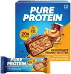 Pure Protein Bars, High Protein, Nutritious Snacks to Support Energy, Low Sugar, Gluten Free, Chocolate Peanut Butter, 1.76oz, 12 Count (Packaging May Vary)