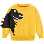 Little Boys Dinosaur Sweatshirts Cute T-Rex Cotton Casual Crewneck Long Sleeve Toddler Top T-Shirt Outdoor