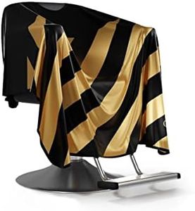 Mantellina da parrucchiere in raso dorato, originale Barbermood Barber Cape, professionale, per parrucchieri, 138 cm x 158 cm, traspirante, regolabile, lavabile.