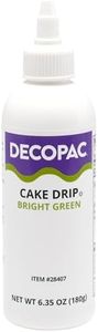 DecoPac Cake Drip, Bright Green Color, Vanilla Flavor, Mat Like Chocolate, 6.35 oz