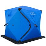 Your Choice Pop Up 3-4 Person Ice Fishing Shelter, Fully Insulated Ice Fishing Shelter, with Insulated Layer to Windproof and Warm Ice Fishing Tent, Function Upgrades Ice Fishing Gear and Equipment