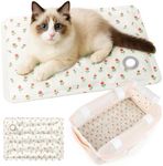 JourCraf Cooling Mat for Dogs – Water Injection Pet Cool Pad for Carrier, Sofa, Floor & Outdoor Use, Self-Cooling Bed Mat for Summer Relief, Fits Pet Bags & Crates (Floral, 15" x 11.7")