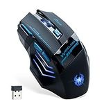 Wireless Mouse/Songway 2.4GHz USB Mice Optical Wireless Mouse/LED Light, 2400 DPI, 9 Buttons/Laptop/Desktop/PC/Tablets(Black)