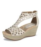 Bare Traps Women's Miriam Soft Gold Ankle-High Wedged Sandal - 11M