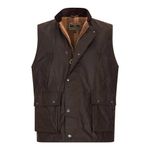 WALKER AND HAWKES - Men's Winchester Multi Pocket Waxed Cotton Gilet Outdoor Camping Waistcoat Hiking Travelling Jacket - Brown - Large