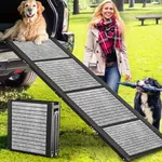 Sandpoy Extra Wide Dog Ramp for Car, SUV & Truck, Folding Dog Ramps for Large Dogs, Outdoor Portable Pet Ramp with Non-Slip Rug Surface, Dog Car Ramp Supports Up to 200 Lbs