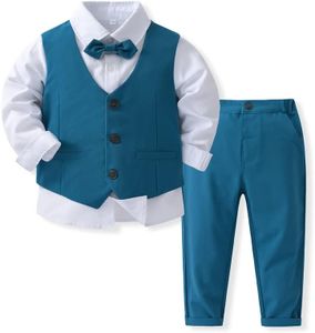 WEIWODUZUN Boys Suits Kids Pants and Vest Set，Formal Dress for Toddler Wedding Outfits