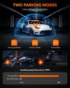 WOLFBOX 4K Front & Rear Dash Cam – WiFi, GPS, Night Vision, 32GB Card