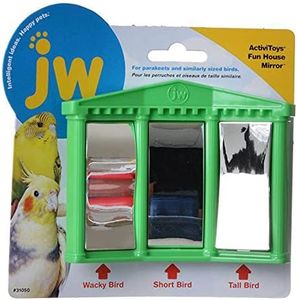 JW Pet 31050 Insight Fun House Mirror Bird Toy, Beige, 6.5 x 6.2 x 2 inches