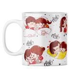 YuBingo Gift for Girl Friend - Ceramic Coffee Mug, Printed Tea Cup, Valentine's Day Gift for Boy Friend (White Coffee Mug, Tea Cup, 320ML)