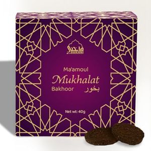 Maamoul Mukhalat Bakhoor by Dukhni | 40 Grams Arabic Oud Bakhoor Incense | Earthy Saffron Oudh Blend | Luxurious Bakhour for Prayer Time, to Relax & Meditate | Handmade Islamic Gifts for Men & Women