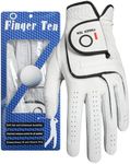 FINGER TEN Golf Gloves Men Right Handed Golfer Cabretta Leather Left Hand 1 Pack, Men's Golf Soft Enhance Grip Fit Size from Small to XXL (Natural-1 Pack, Large, Left)