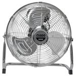 CUQOO High Velocity Chrome Metal Floor Fan with 3 Speed Settings - Portable Cooling Fan with Adjustable Head for Indoor and Outdoor - Heavy Duty Floor Fan for Home, Gym, Office, Garage (12 Inch)