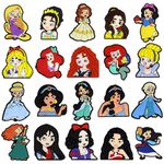 Alaxciax 20Pcs Princess Shoe Charms, Cute Cartoon Shoe Charms Fairy Tale Princess Shoes Decoration Charms Princess Party Favors for Kids Teens Adults Men Women for Clogs Slides Sandals