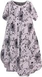 George Hilton Women Summer Dress Cotton Midi Dress for Ladies Tunic Top Ladies Swing Dress UK Size (12-18) White