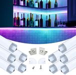 Muzata 10Pack 6.6FT/2M Plus-Size 30x30mm V Shape Spotless Silver LED Channel System with Milky White Cover for LED Strip Lights Bedroom Indoor Home Decor V101 WW