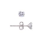 4MM Sterling Silver Earrings Diamond White Cubic Zirconia Studs for Women Men