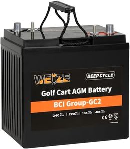 Weize GC2 6V Golf Cart Battery, 240ah Deep Cycle AGM Battery for Golf Cart, Scissor Lift, Scrubber Sweeper