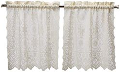 Hopewell Lace Kitchen Curtain - 24" tier (pr) - CREAM