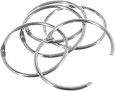 Craft County Book Ring Nickel Plated Metal Loose Leaf Rings Binder Hinge Snap Ring Key Ring, 2-Inch Diameter, 10 Pieces, Silver