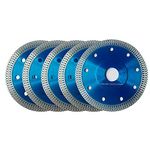 Diamond Saw Blade, 5Pack Super Thin Diamond Blade for Porcelain Ceramic Tile Granite Marble Dia 115MM / 4.5 Inch Turbo Cutting Disc (4.5")