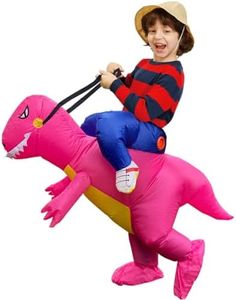 Costume Bay Adult Kids Inflatable Costume Dinosaur Trex T-Rex Halloween Christmas Fancy Dress Party Book Week Blow Up Costume (Kids Rose Pink Dinosaur, S)