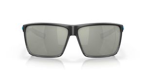 Costa Del Mar Men's Rincon Rectangular Sunglasses, Matte Smoke Crystal Fade/Grey Silver Mirrored Polarized-580G, 63 mm
