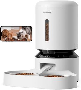 PETLIBRO Automatic Cat Feeder with Camera – 1080p HD, Dual Bowl, App Control, White