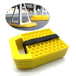 RV Jack Pad, Jack Leveling Block Reinforced Structure Non-Slip Weatherproof to Prevent Jacks From Sink for Caravan Motorhome (Yellow)