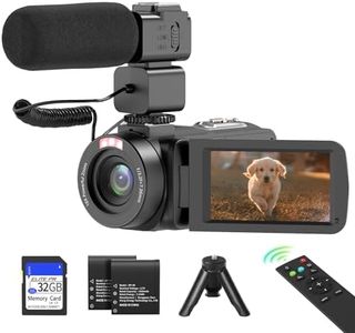 MURAUX Video Camera,1080P 30MP Vlogging Camcorder with IR Night Vision, 3.0” LCD Screen, 18X Digital Zoom, Remote Control, Microphone, Mini Tripod, 2 Batteries & 32GB SD Card