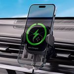 Spigen Air Vent Car Mobile Holder, Qi 15w Fast Wireless Charging, Stable Hold, Strong Metal Hook Compatible with Most Smartphone Devices - Black