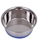 ROYALE DOG Pet Heavy Dog Bowl (Red) Export Quality with 100% Silicon Bonded Rubber Base Stainless Steel Dog Food Bowl Feeder Bowls Pet Bowl for Feeding Dogs Cats & Pets (2800 ML, Blue)